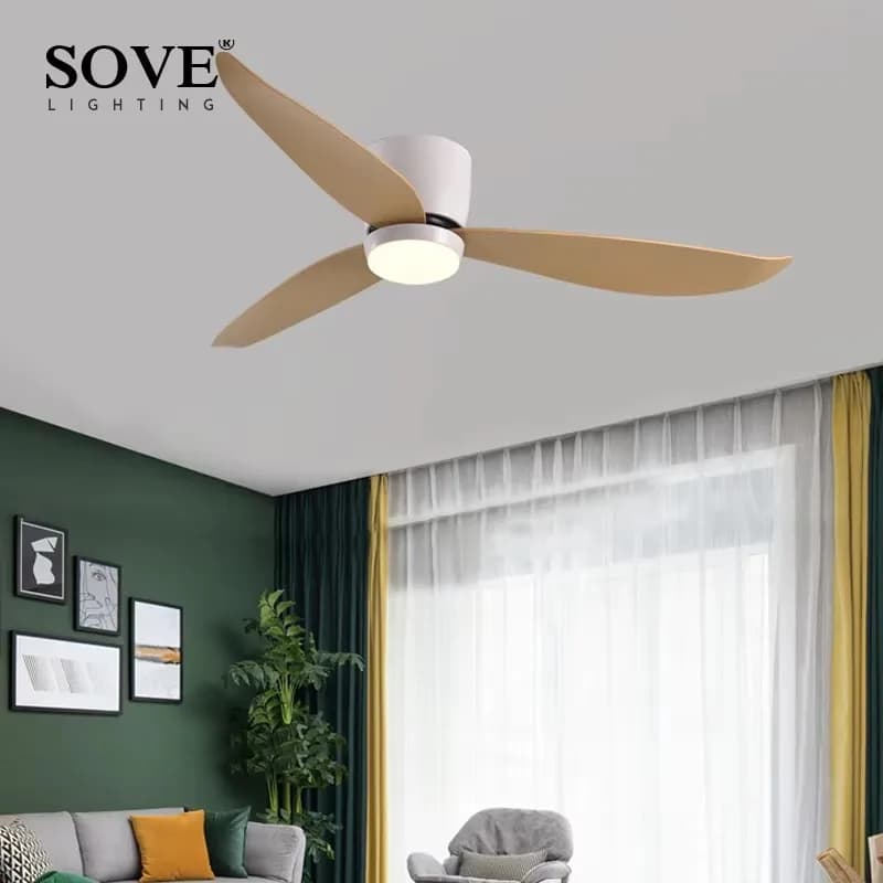 Ventilatore da Soffitto Moderno Bianco SOVE con Luce LED, Ventilatore con Lampada LED e Telecomando