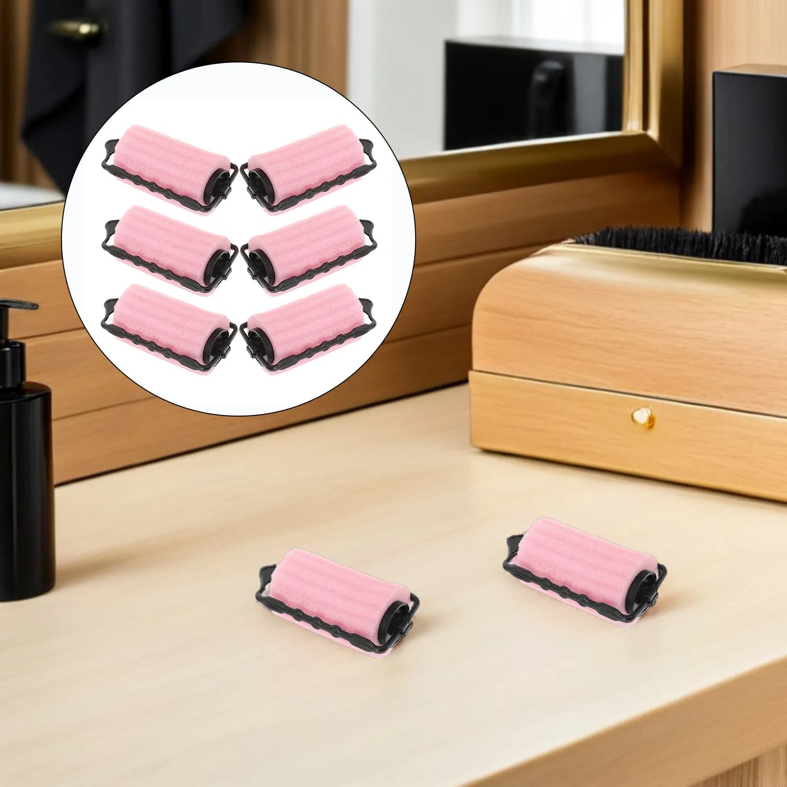 Set di 6 Bigodini in Spugna per Donne, Strumenti per Arricciare Senza Calore per Uso Notturno, Bigodini Morbidi in Schiuma Senza Danni per Capelli Lunghi, Medi e Corti
