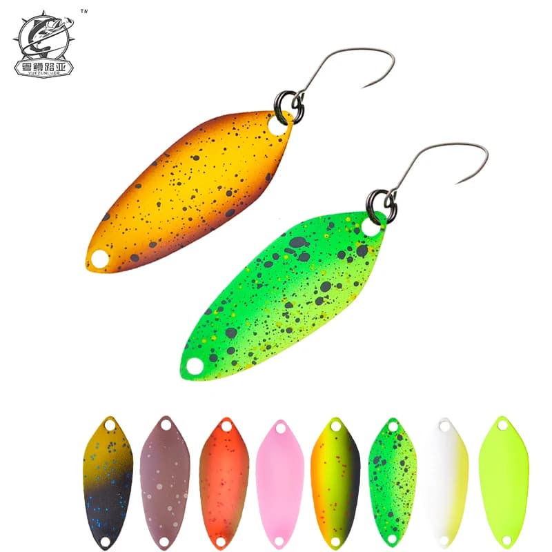 1 Pz NUOVA Area Trota Pittura Colorata Cucchiaio Esca circa 1.6g 27mm Rame Metallo Esche Da Pesca Per Trota Pesce Persico Chub