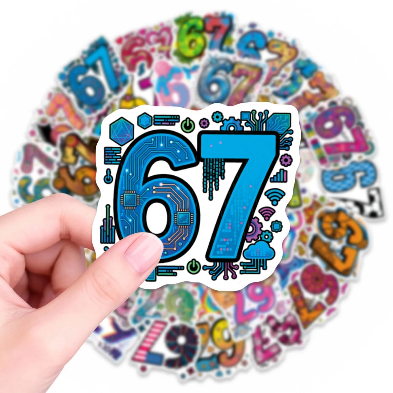 10/50 Pezzi Adesivi Divertenti 67 Six Seven Graffiti, Adesivi Squisiti alla Moda per Computer, Notebook, Cancelleria, Fai da Te, Giocattoli, Segreti