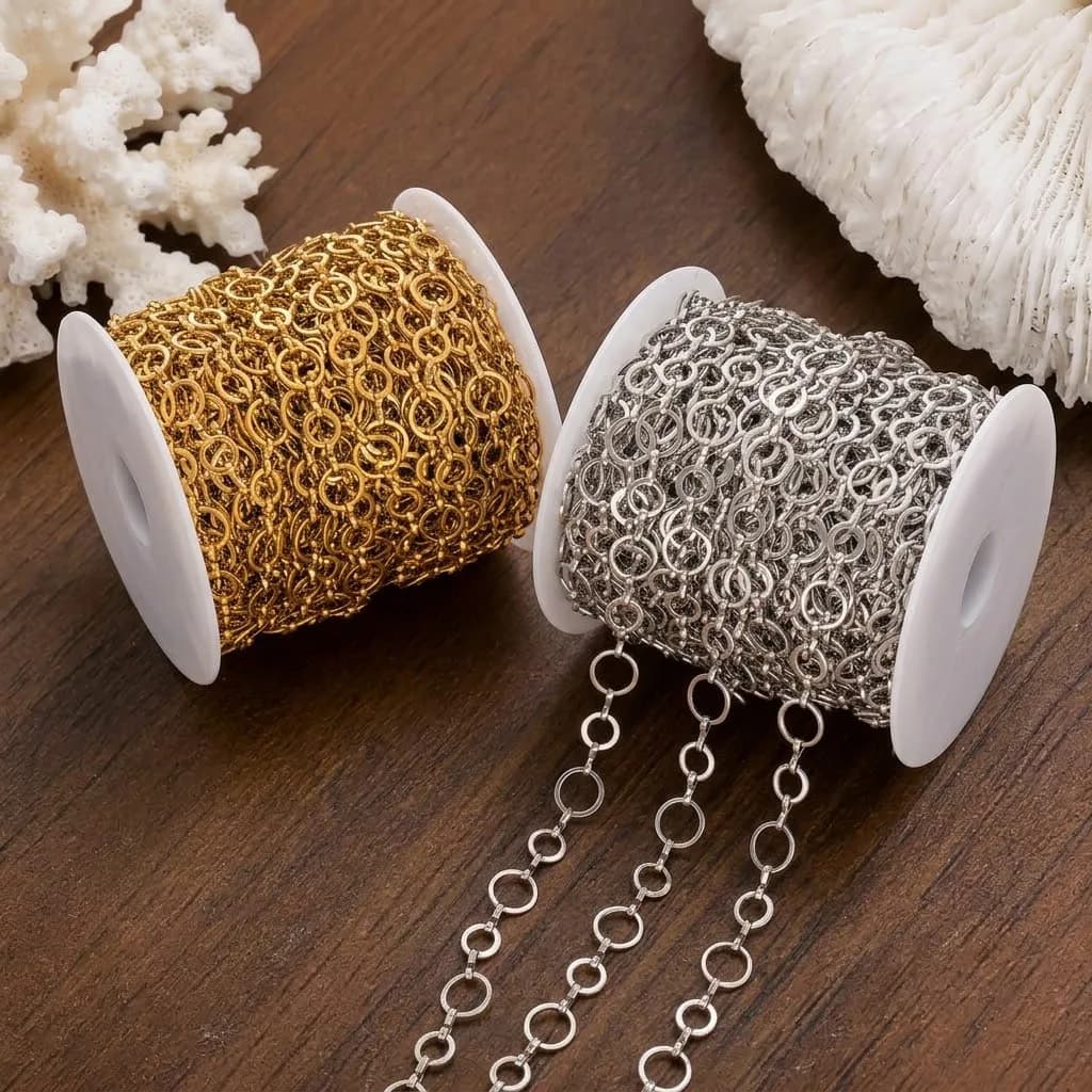 1Meter Stainless Steel Polishing O-Ring Chain For DIY Necklace Bracelets Jewelry Making Materials Handmade Supplie Chain Finding