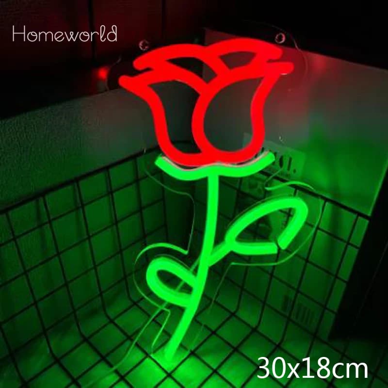 Insegna al neon a LED rosa alimentata tramite USB utilizzata per la camera da letto Home Club Flower Shop Ristorante Giardino Decorazione di nozze Lampada da parete