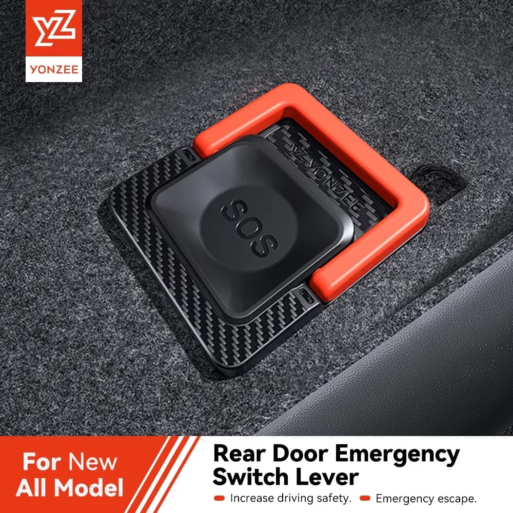YZ For Tesla Model 3 Y Juniper Highland 2021-2025 Rear Door Emergency Security Pull Corda Emergency Handle Accessories Car