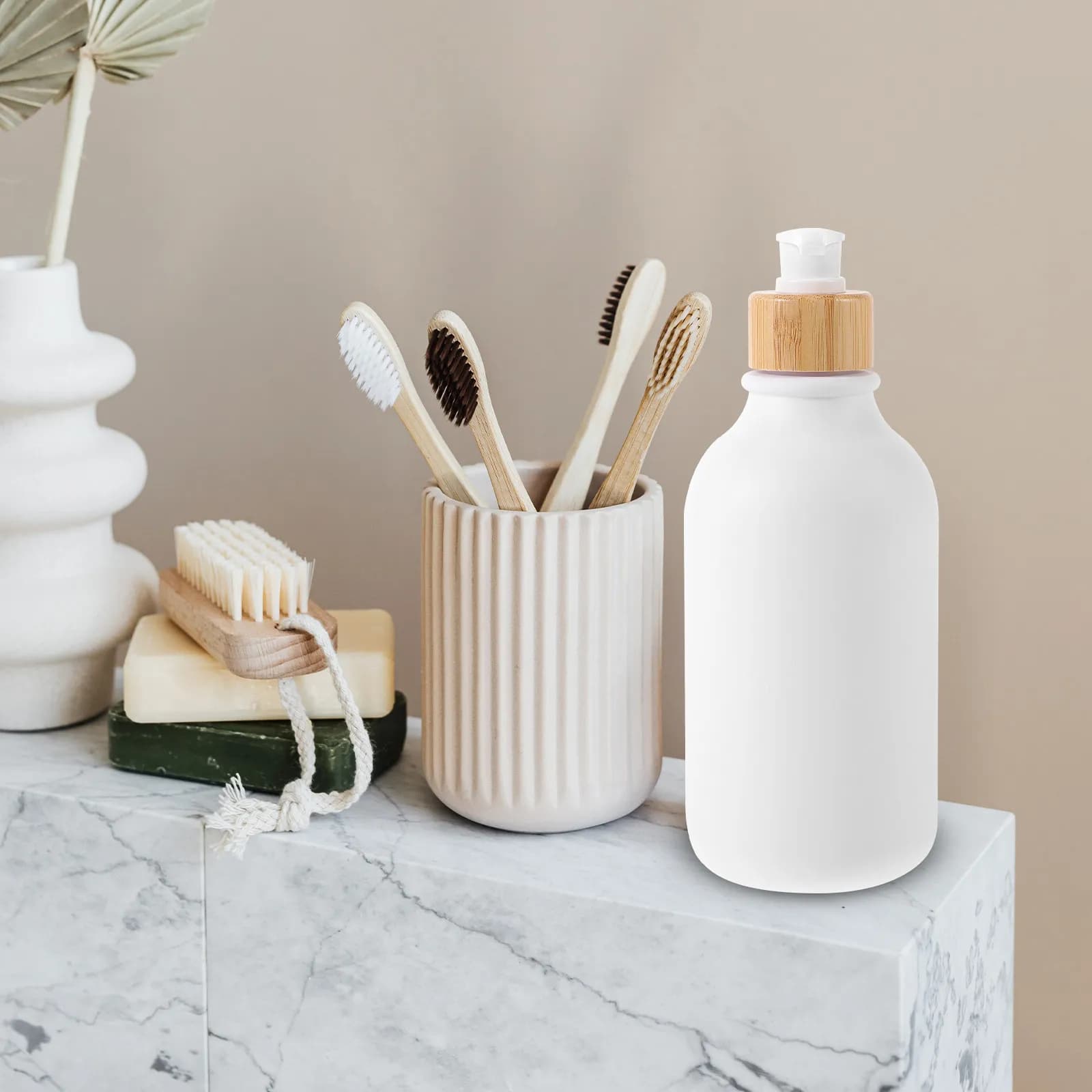 Set di 3 Dispenser Ricaricabili da 500ml per Shampoo, Sapone Liquido, Gel Doccia e Prodotti per la Cura del Viso, per Bagno e Cucina