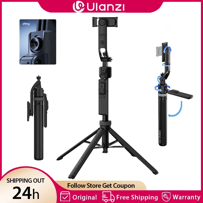 Ulanzi TT23 1.63M Tracciamento automatico Selfie Stick Quad-Leg Treppiede per telefono con telecomando 10M Controllo gesti per fotocamera Vlog