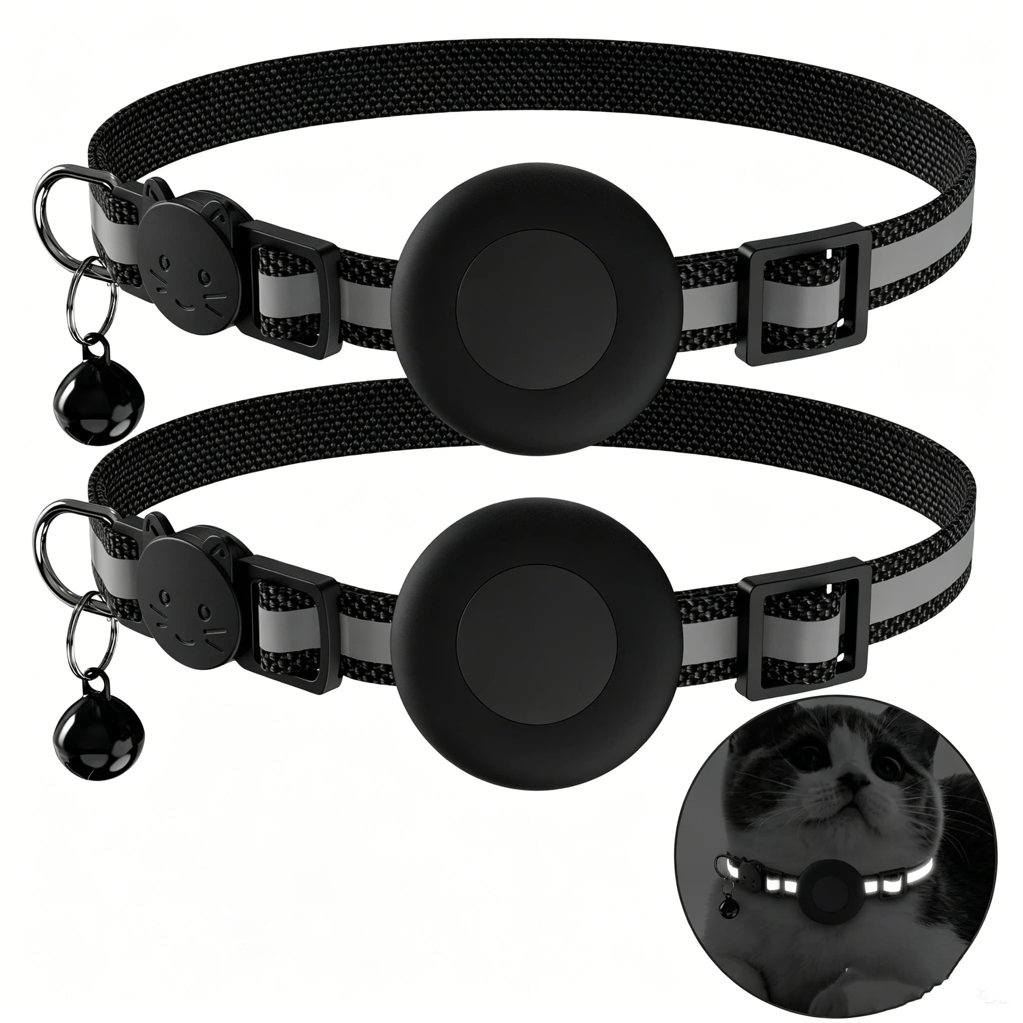 Cover For Apple Airtag Cat Collar Holder Silicone Strap Air Tag Anti-lost Protective Cases for Cat Dog Pet Collar Harness Loop
