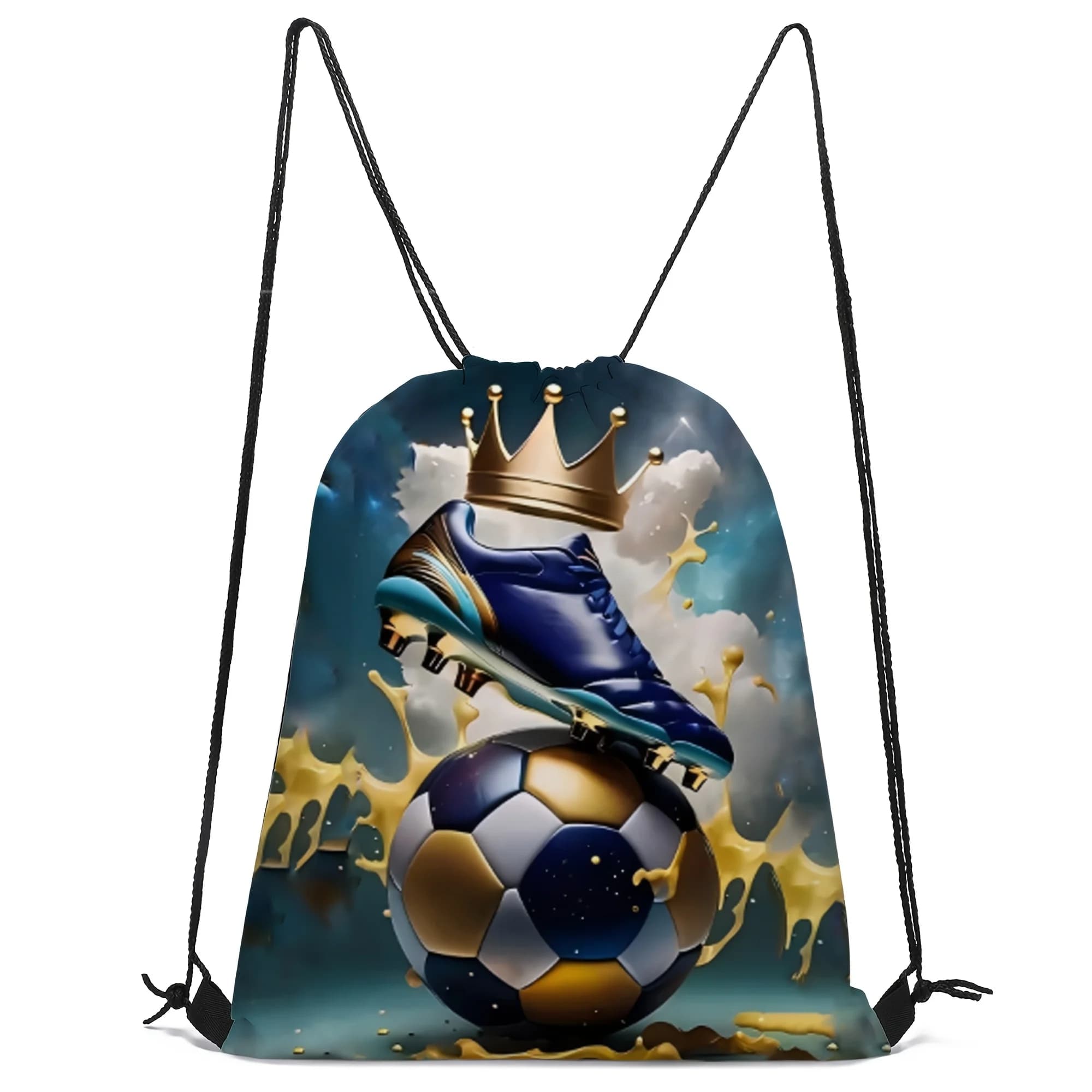Sacche con coulisse con stampa calcio, Sacchetti regalo per feste, Zaini con coulisse, All'ingrosso per sport, palestra, viaggi, tempo libero