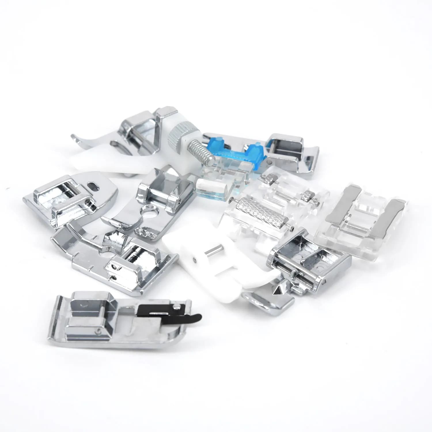 Set di 11 Piedini per Macchina da Cucire in Lega di Zinco e PVC, Accessori Multifunzione per Quilting