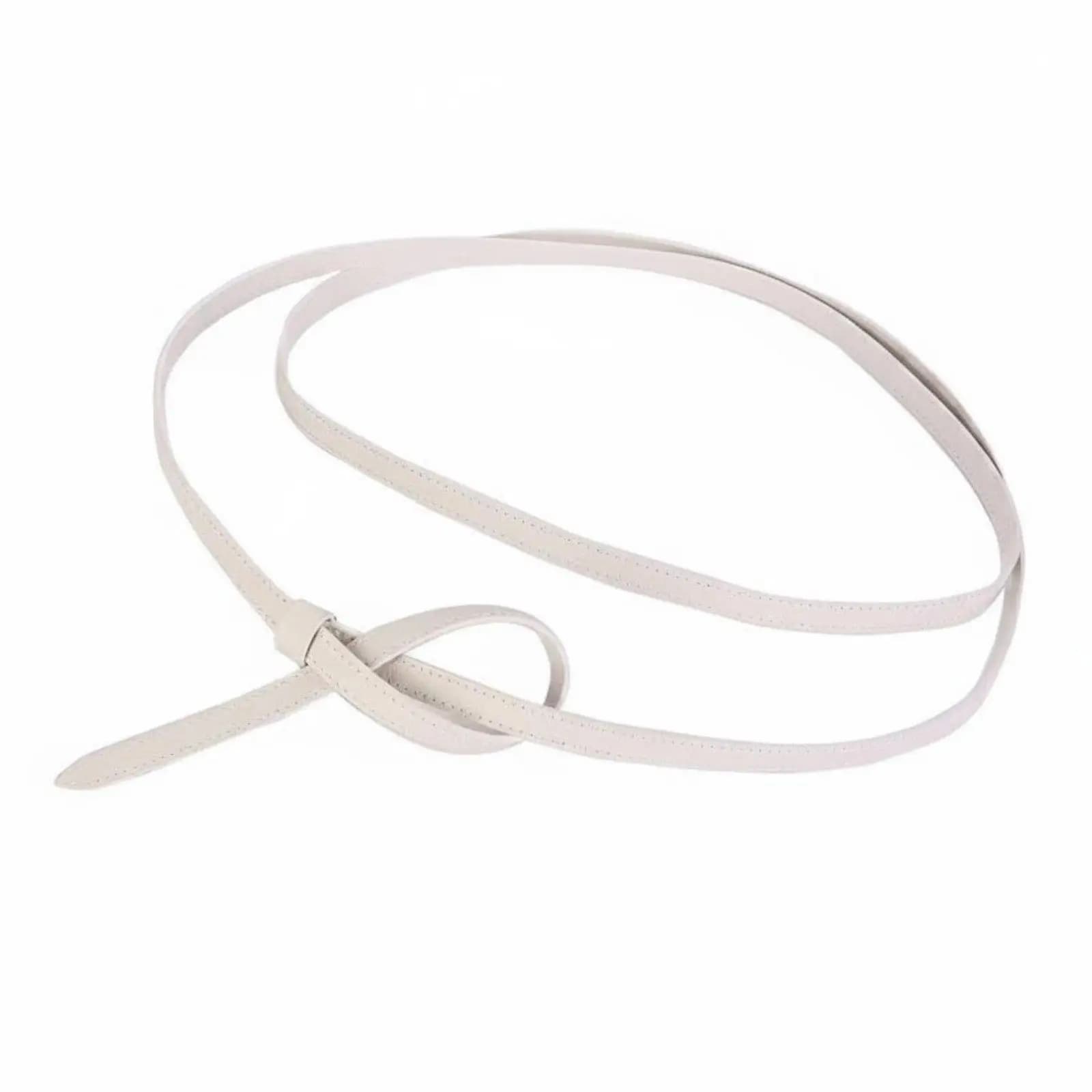 Leather Tie Belt Twist Detail Double Strap Belt Minimalist Fashion Accessory for Women, Dress, Shirt