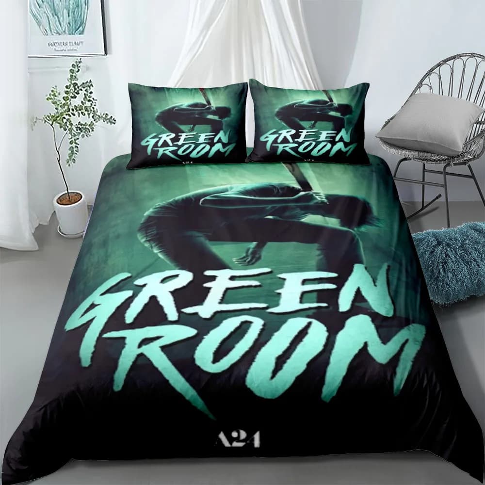 Green Room Duvet Cover Set Single Double King US Twin Full Queen Size Bed Linen Set