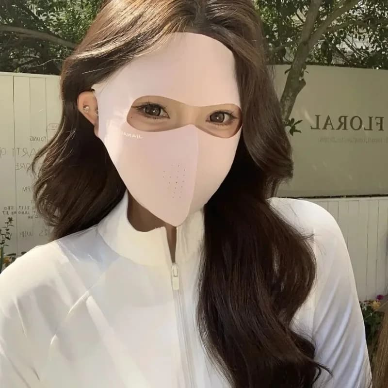 Face Mask for Women Summer UV Protection Full Face Cover Sun Shield Adjustable Facekini Outdoor Hiking Cycling Running Gear
