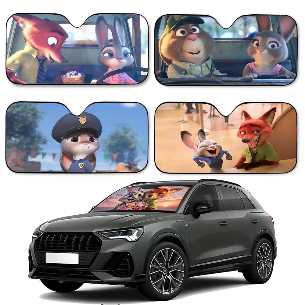 Cartoon C-Zootopia-A Parasole per parabrezza elegante e alla moda, copertura per parabrezza auto, tenda parasole per auto, copertura protettiva per auto