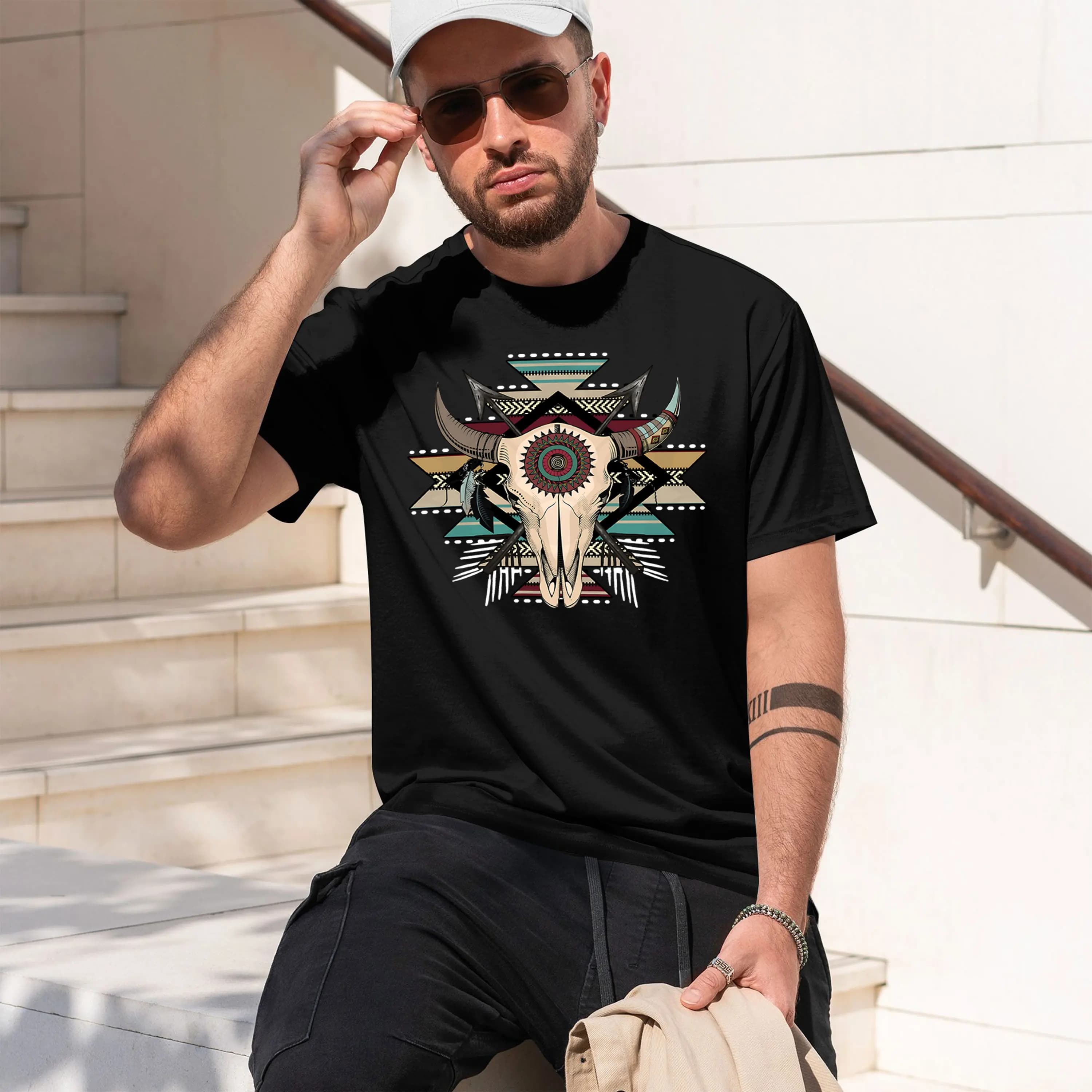 T-shirt girocollo a maniche corte da uomo, nuovo modello 2026, con design teschio, comoda per ciclismo, corsa, escursionismo e golf
