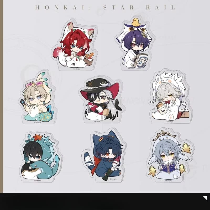 Mini Stand in Acrilico Honkai Star Rail, Figurina Versione Q per Dormitorio, Decorazione da Scrivania Anime, Regalo per Fan del Gioco