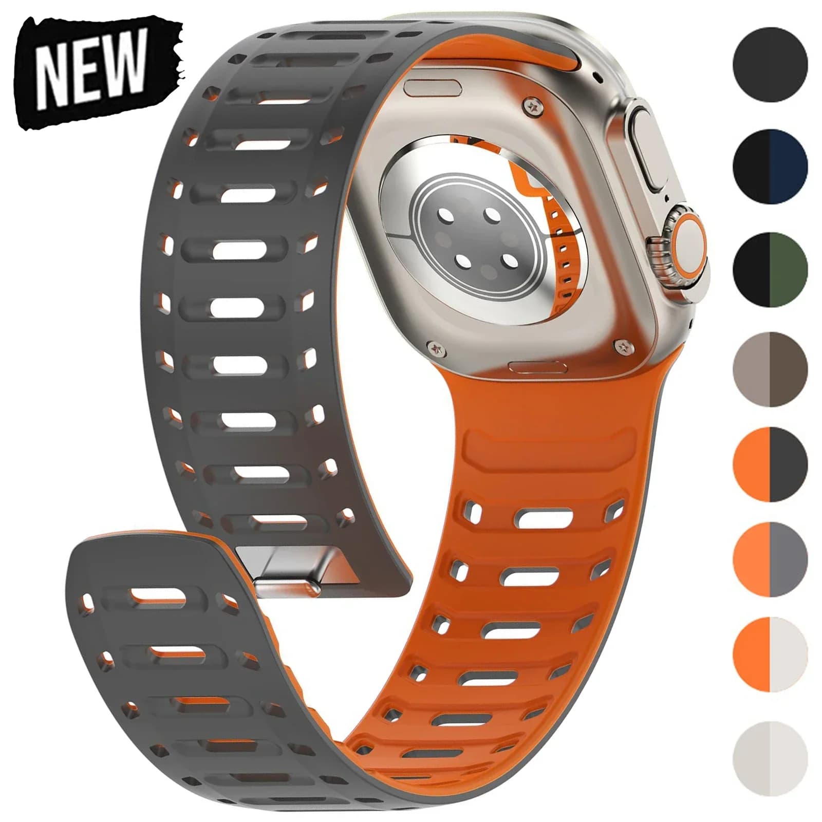 Cinturino magnetico per Apple Watch Ultra 2 49mm 46mm 45mm 42mm 41mm Cintura Bracciale in silicone IWatch Series 10 8 7 6 5 9 Se 40mm Band