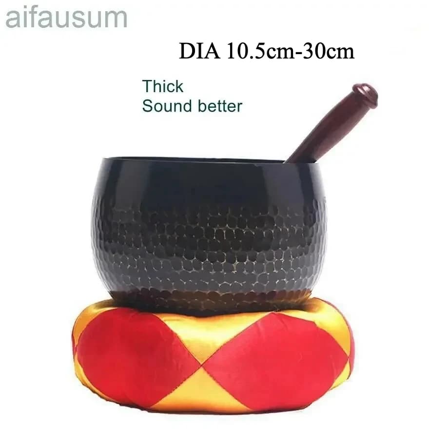 Thickened Black Copper Chime Tibetan Singing bowl Yoga Meditation Sound Healing Stress Relief Spiritual Gift