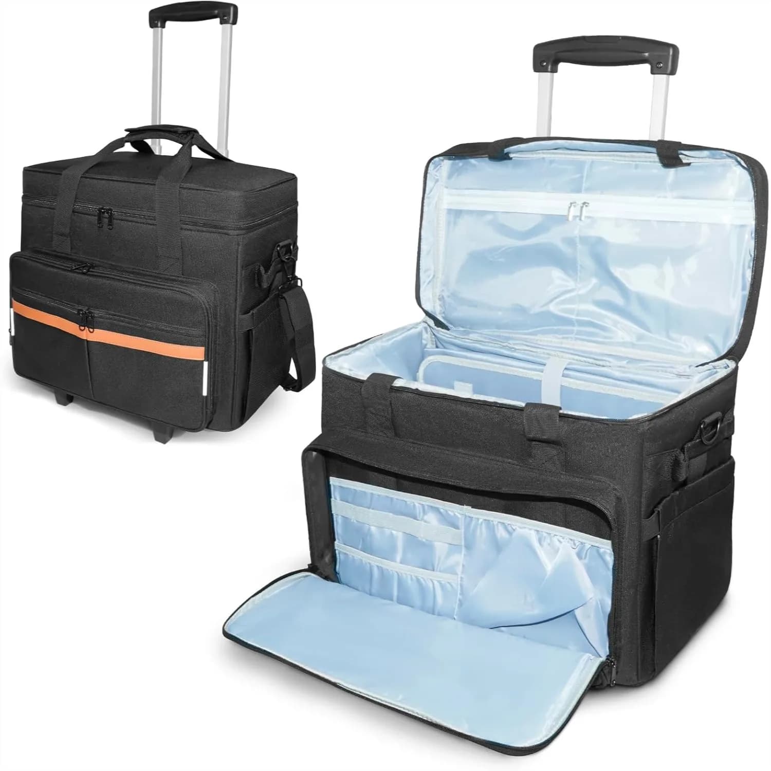 Borsa da Insegnante con Ruote e Trolley Staccabile, Borsa con Ruote per Laptop da 17.3'', Libri e Materiale, Spaziosa e Resistente