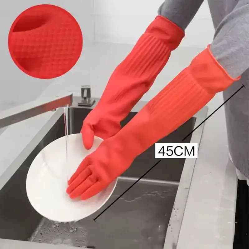 Guanti in Gomma Riutilizzabili a Lunga Durata per Lavare i Piatti - Guanti Antiscivolo per Pulizie Domestiche, Cucina, Lavori Domestici, Piatti, Auto, Giardinaggio