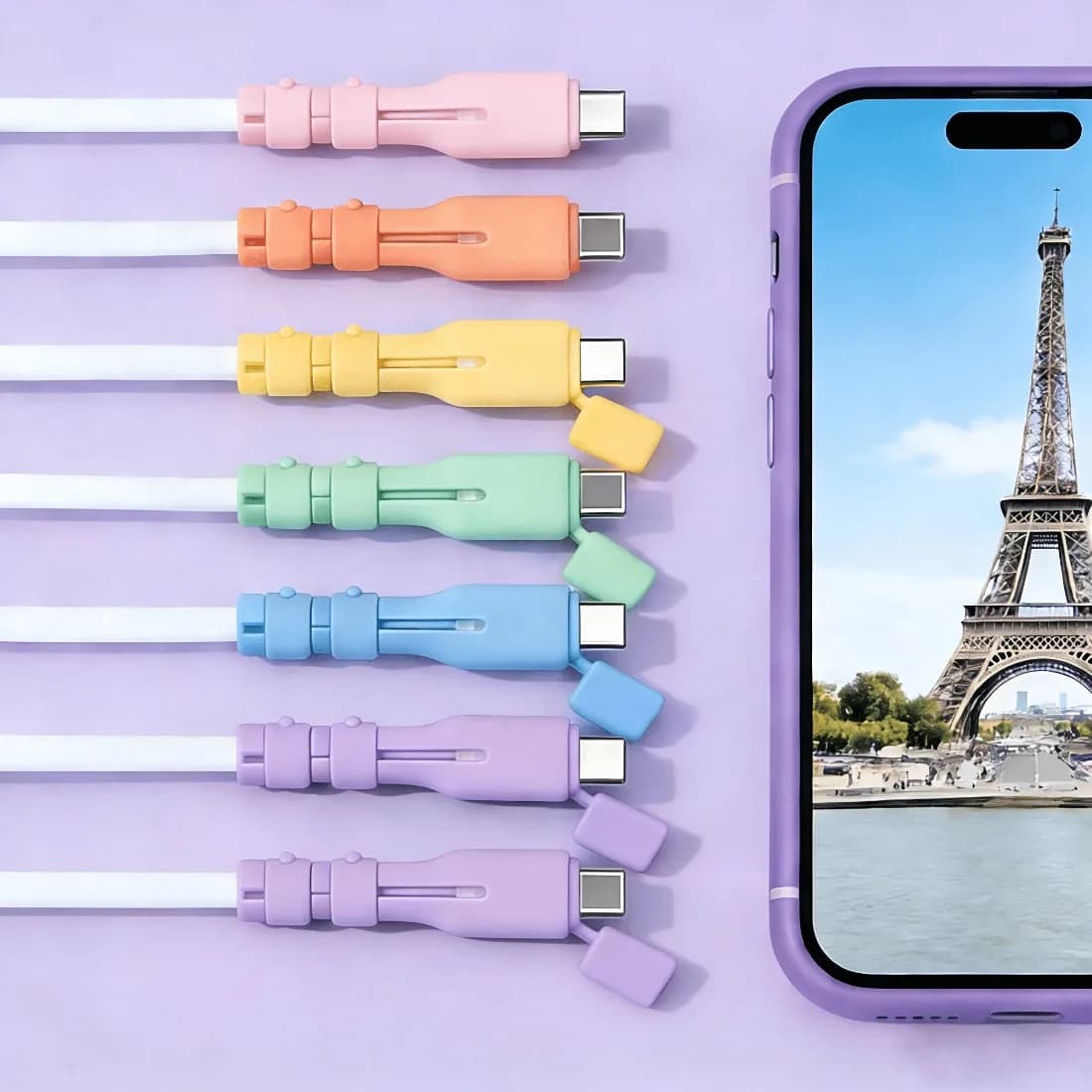 Copertura protettiva anti-rottura per cavo dati USB-C da 4 pezzi per smartphone, tablet, laptop