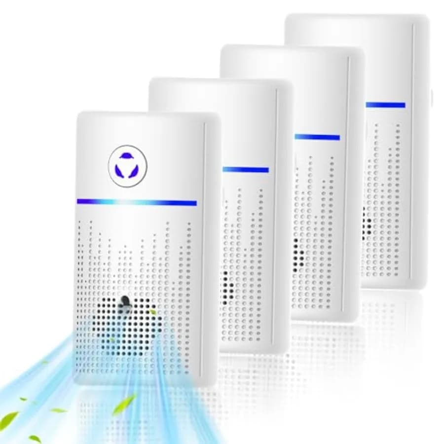 Ionizzatori d'Aria per Casa, Confezione da 4, Purificatore d'Aria Plug-in 2026 Aggiornato con Tecnologia a Ioni Negativi, Elimina Odori di Animali Domestici, Fumo e Polvere-Q