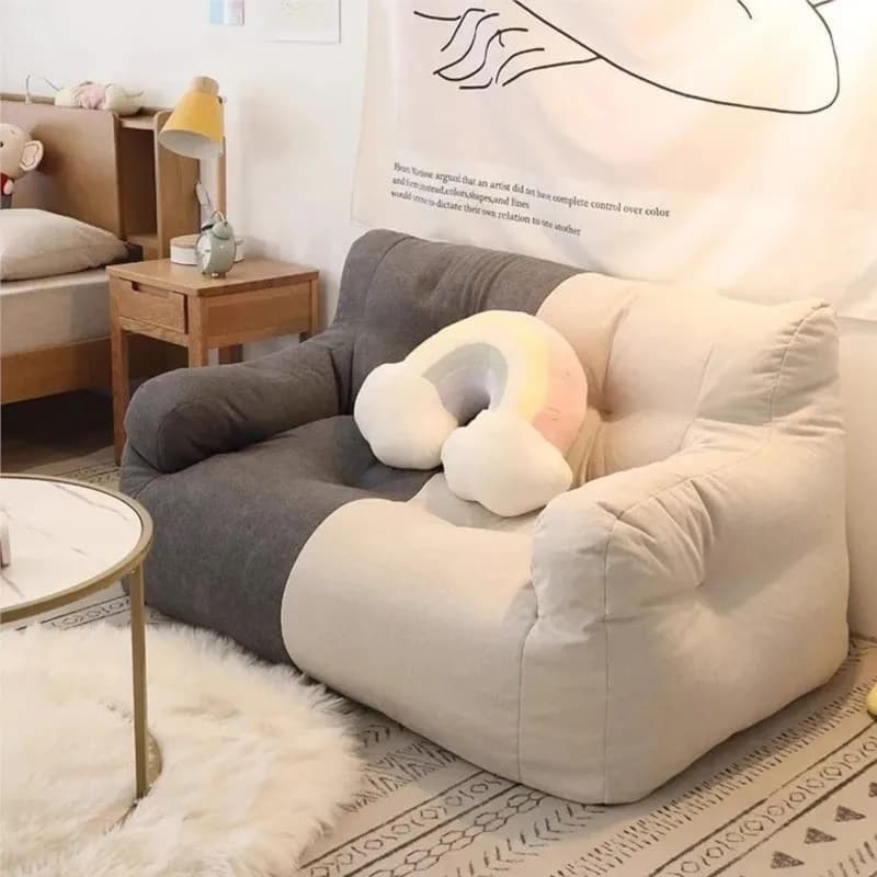Copridivano in tessuto riciclato, coprisedia da camera casual, copertura per riporre vestiti e giocattoli, copridivano sfoderabile e lavabile ZI469