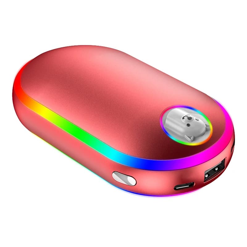 Scaldamani elettrico ricaricabile USB da 10000 mAh Riscaldamento invernale a doppio lato Mini Power Bank tascabile a lunga durata 4 in 1