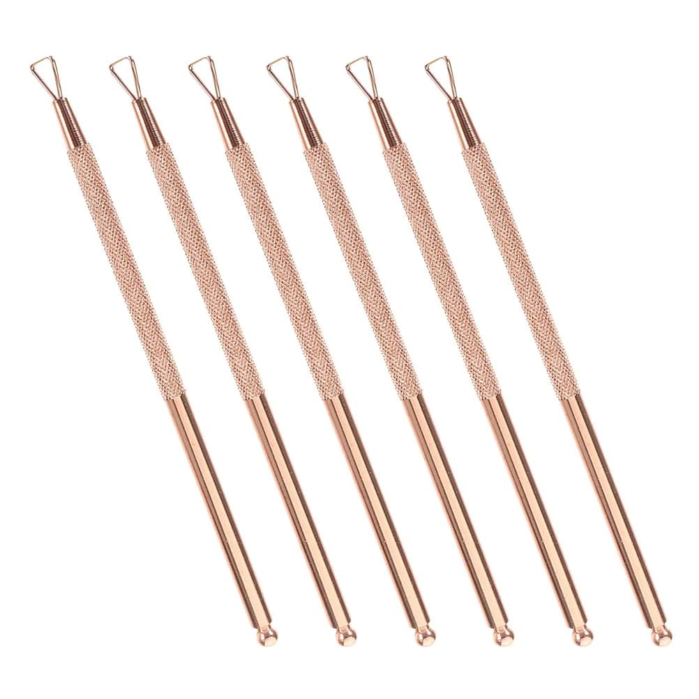 Set di 6 Strumenti in Acciaio Inox per Rimozione Unghie, Raschietto per Gel Polish, Spingicuticole, Forchetta per Pelle Morta, Accessori per Manicure e Pedicure