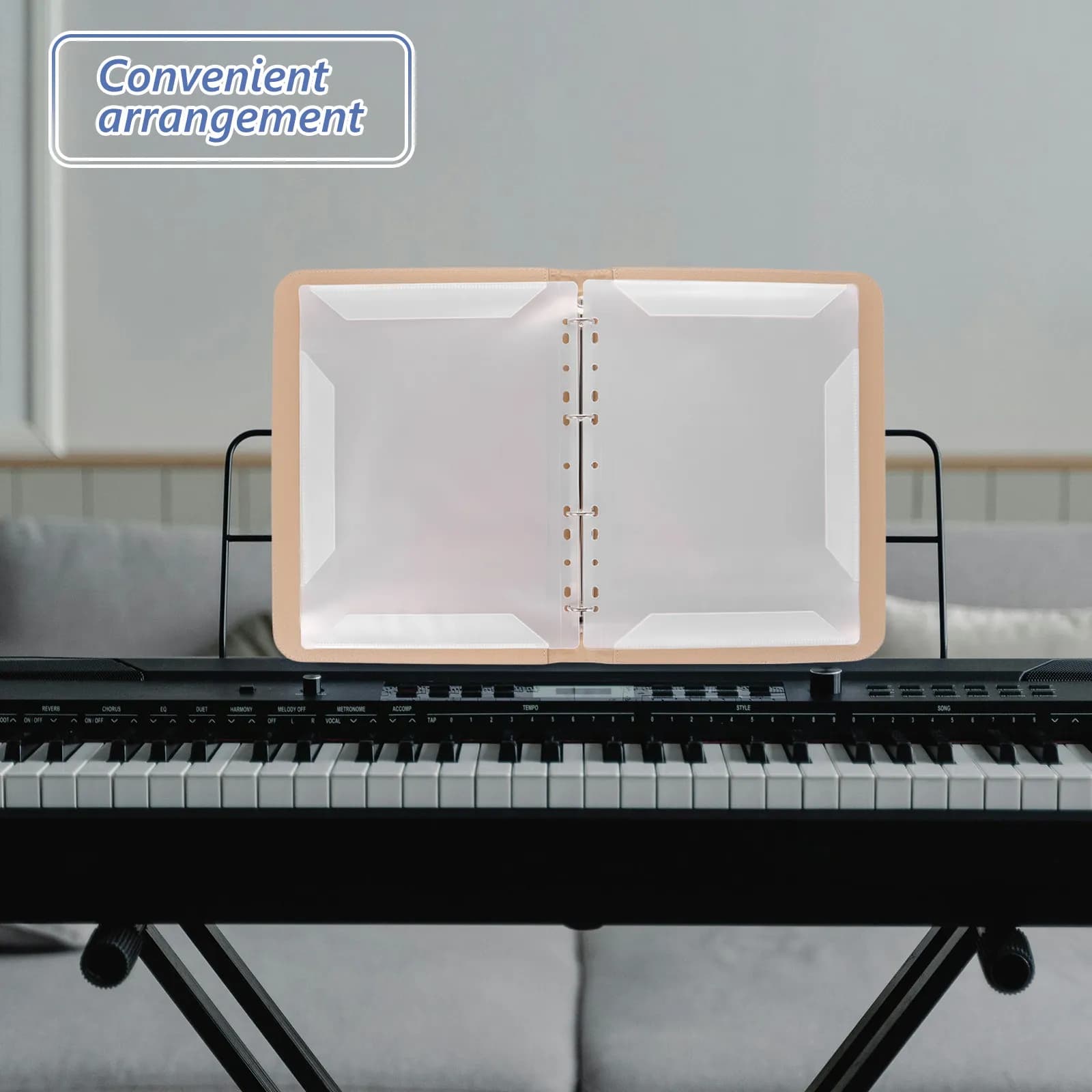 A4 Sheet Music Folder Portable Document Organizer for Home Office School Music Studio File Storage Bag Desktop Tidy Organizer