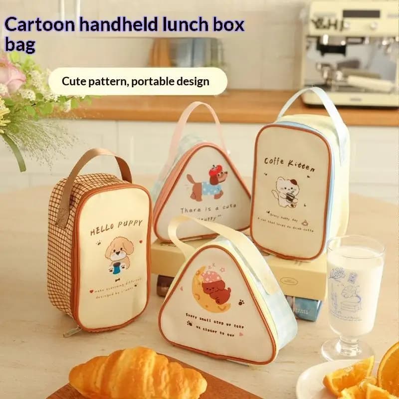 Cute Cartoon Insulated Lunch Bag Portable Reusable Thermal Tote Bag Handbag For Women Kids Work School Picnic Food Container