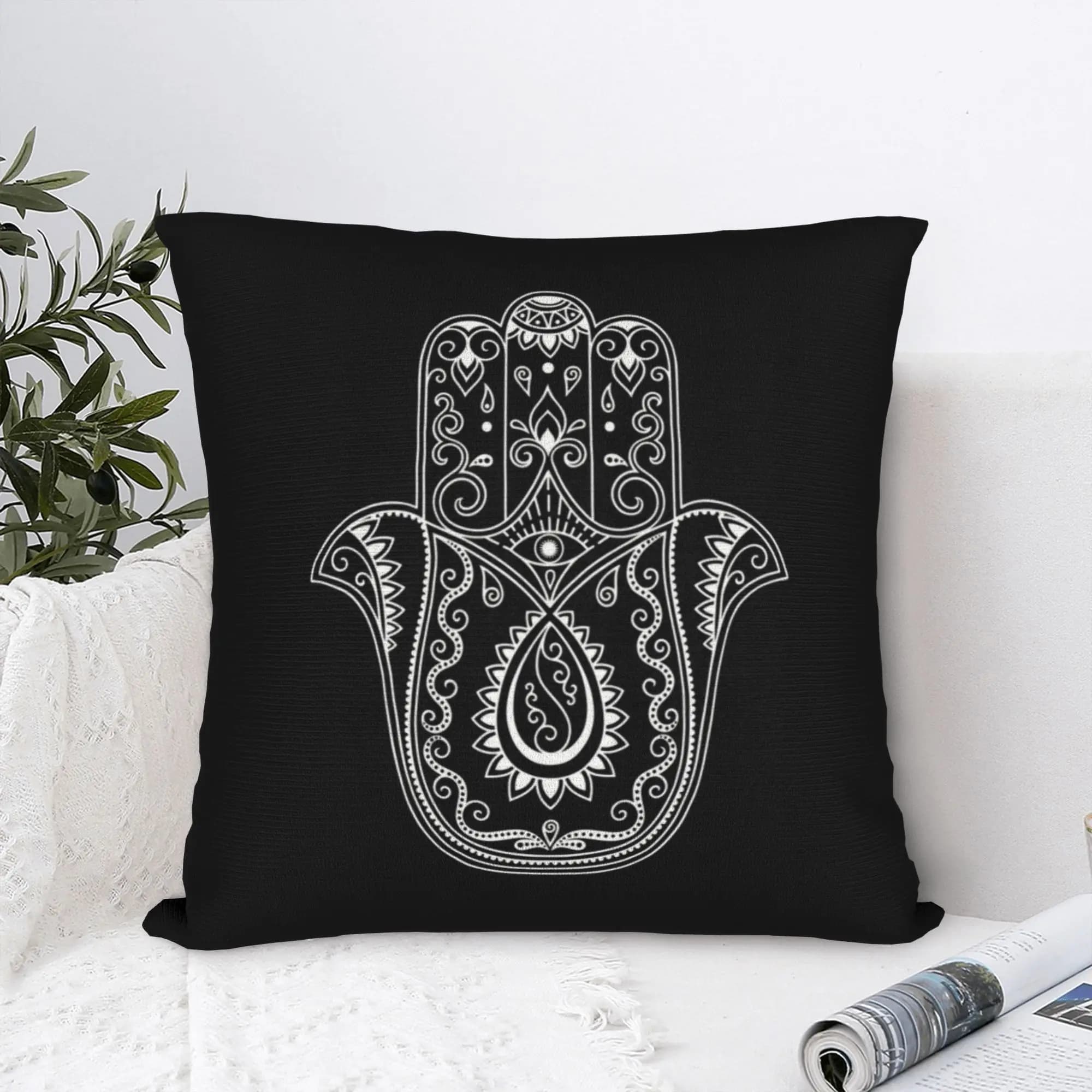Hamsa Evil Eye Square Cushion pillow case Hamsa Federa decorative creative polyester for sofa 45x45 cm