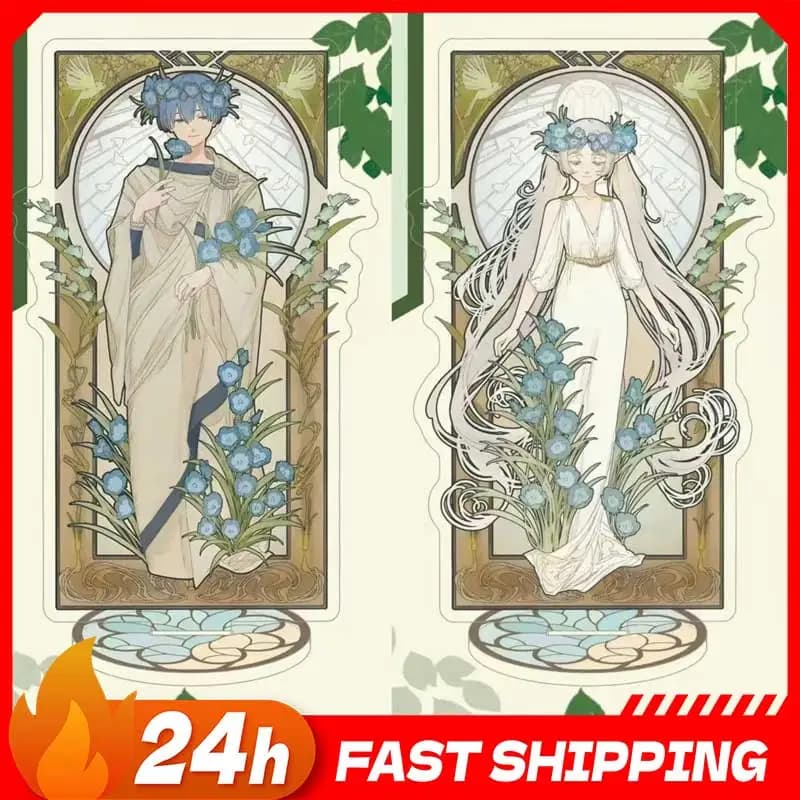 Frieren: Beyond Journey's End Accessori Anime, Statuetta in Acrilico di Blue Moon Grass Himmel, Figurina di Frieren su Supporto