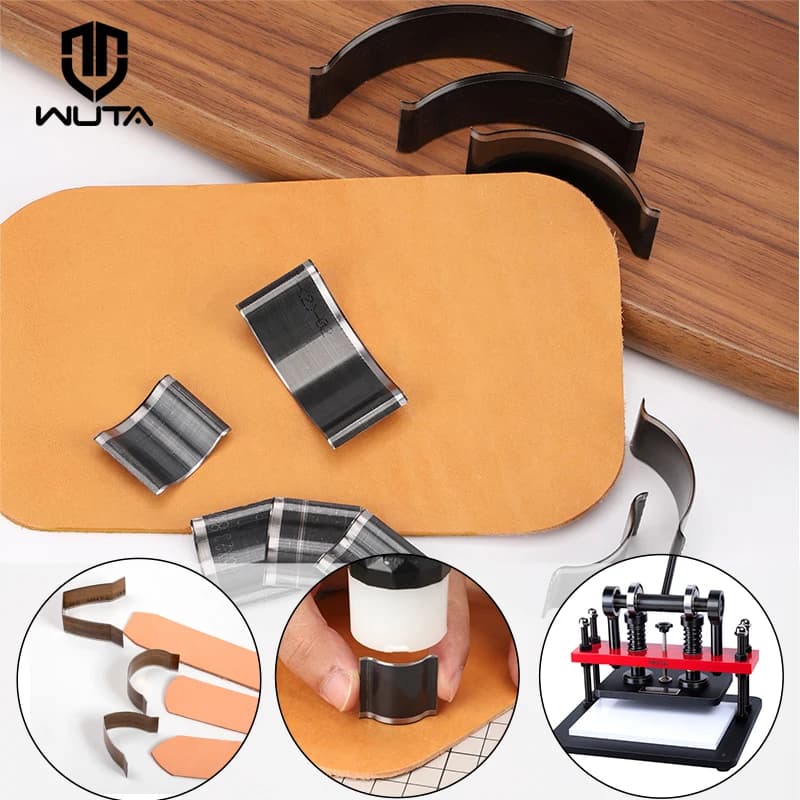 WUTA Leather Strap Cutter Die,Leather Round Corner Trimmer Punch Belt End Puncher Wallet Bag Arc-shaped Edge Cutting Knife Mold