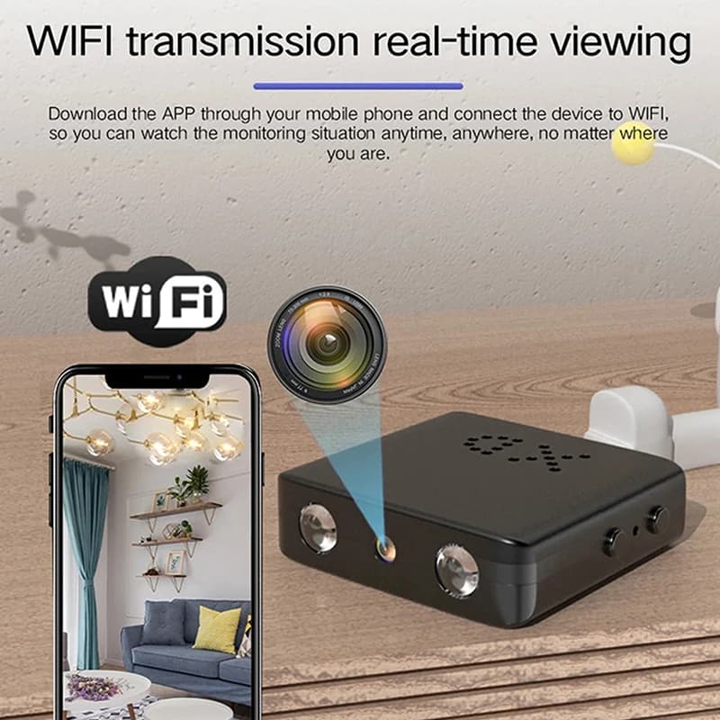 Telecamera di sicurezza domestica intelligente, mini telecamera interna Wi-Fi 1080P con APP, video e voce in tempo reale per il monitoraggio di neonati/animali domestici