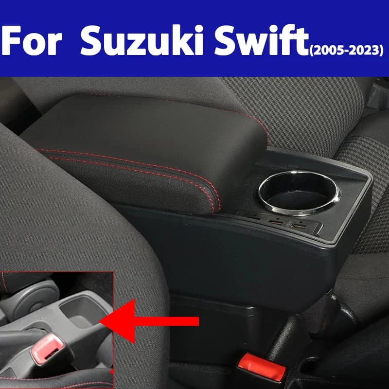 For Suzuki Swift Armrest Box For Suzuki Swift Car Armrest Car Accessories Interior details storage Box Retrofit parts 2005-2023