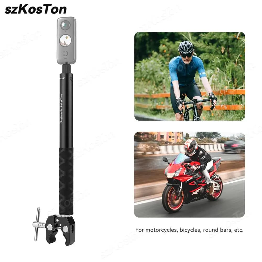Per Insta360 X5 X4 X3 Bicicletta Moto Supporto Bastone Selfie Invisibile per GoPro 13 12 11 10 9 8 Supporto Della Fotocamera Staffa Manubrio