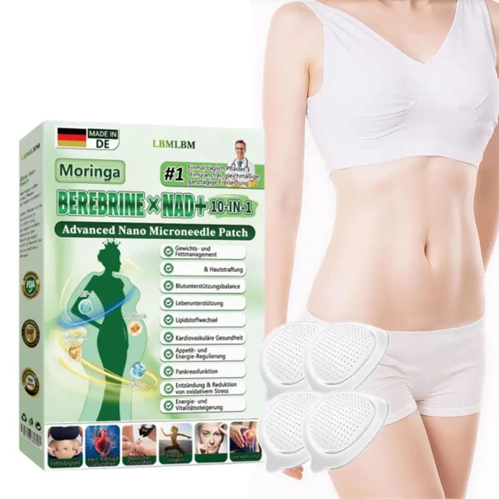 Adesivo Rassodante Avanzato con Nano Microneedle, Composto Moringa 10-in-1, Berberina NAD+, Idratante per la Pelle, Modellante per il Corpo, Uso Quotidiano Unisex