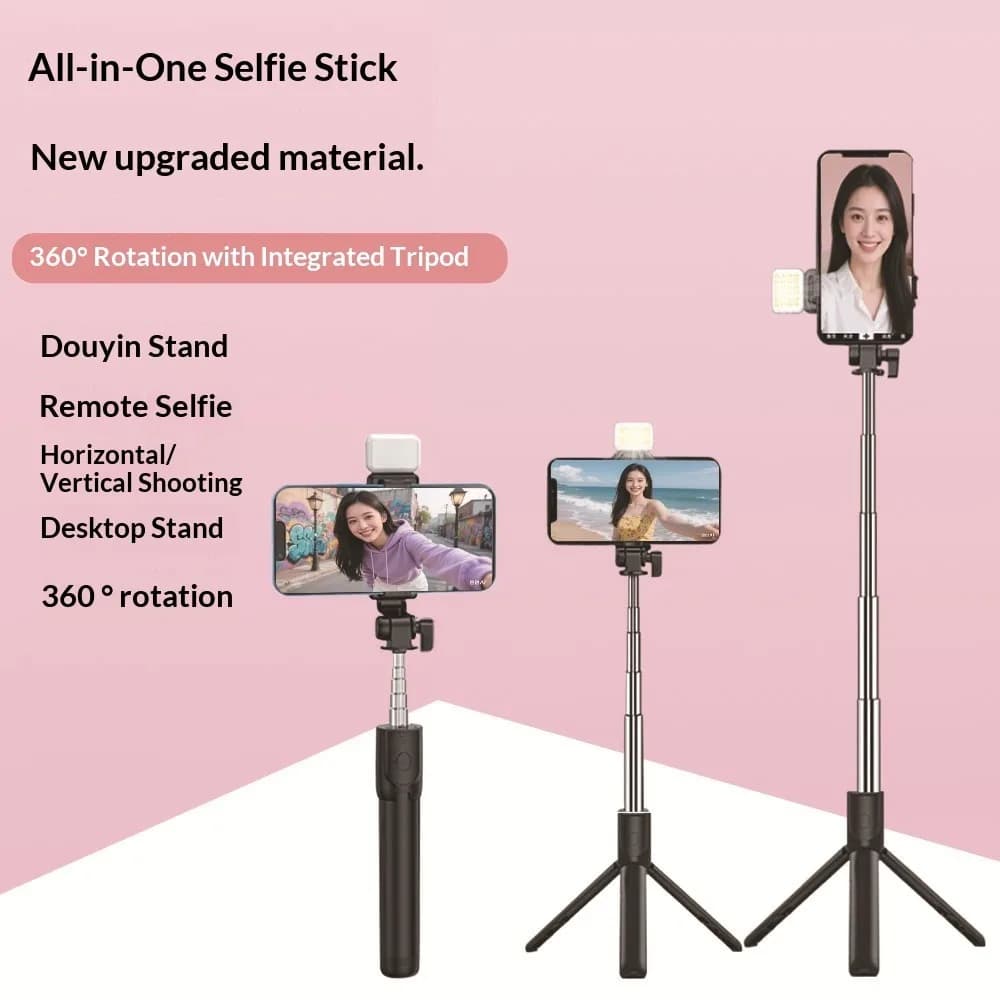 Mini support for multifunctional phone selfie stick, Bluetooth remote control, beauty filling light, extendable tripod
