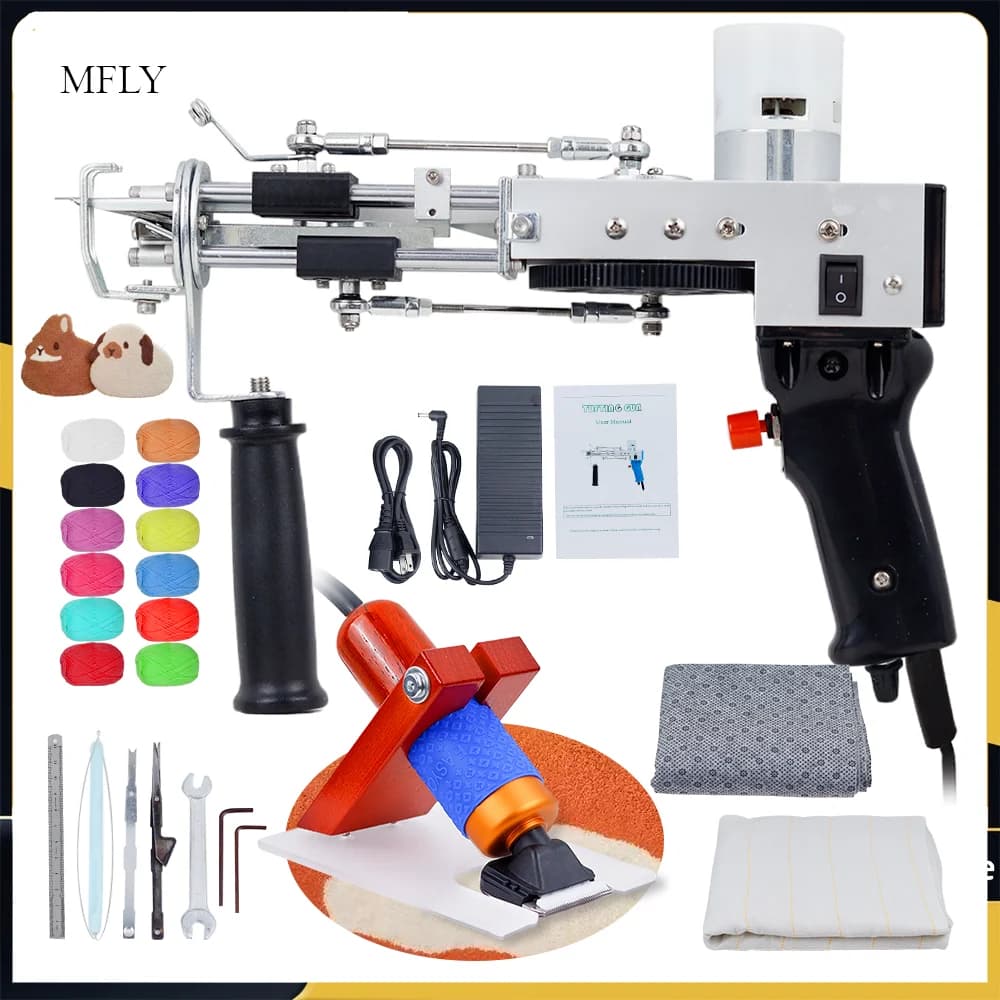 Tufting Gun 2 in 1 Set Electric Carpet Tufting Gun Tapis for Electric Carpets Tufting Gun for Knitting Machine for Loose Mats for Weaving
