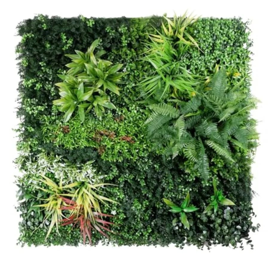 Artificial Plant Wall Panels, 40x 40 Greenery Boxwood Panels with UV Protection, Faux Grass Ivy Privacy Screen Fence, Grass Wal
