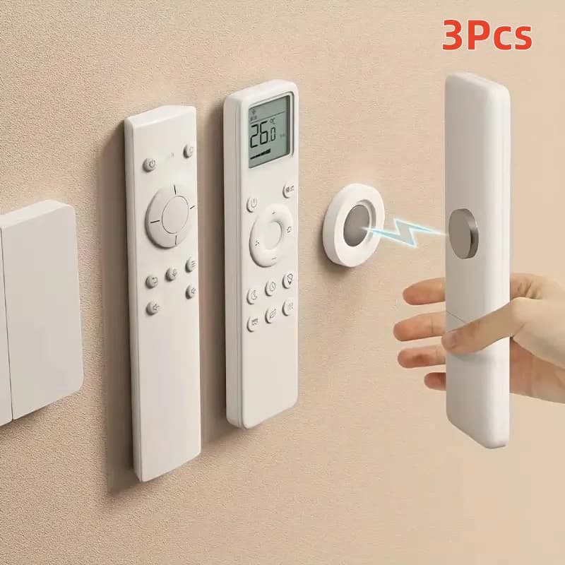 3pcs Magnetic Remote Control Holder Wall Mount Adhesive Remote Control Holder Strong Hold Tv Remote Holder for Home Office