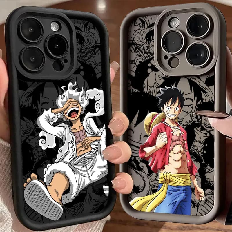 Custodia Morbida in Silicone Antiurto con Cartoni Animati One Piece Rufy per iPhone 17 11 15 16 13 Pro Max 14 Plus 12 16 Pro 16E 17AIR