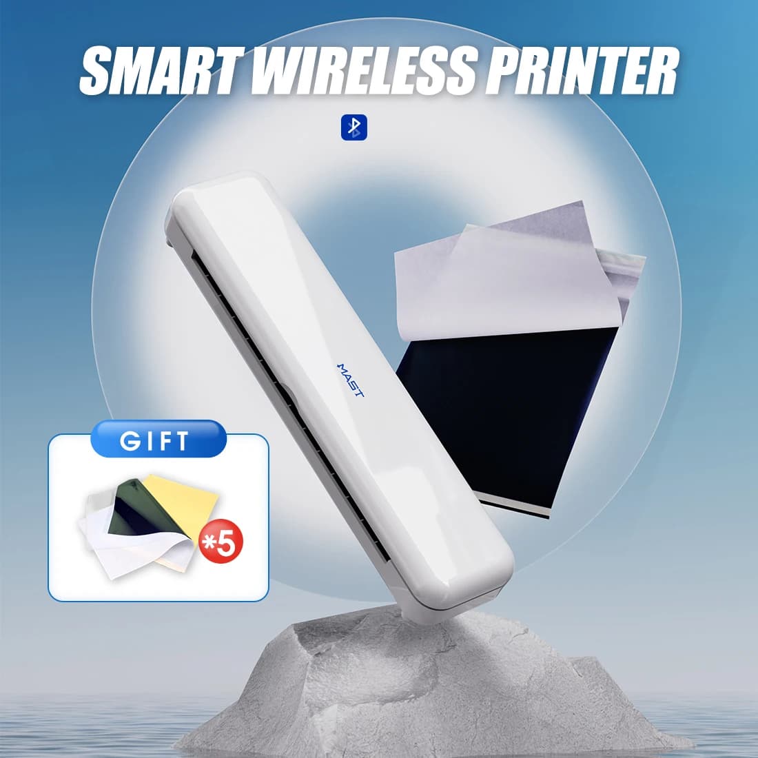 Mast Wireless Thermal Tattoo Stencil Printer Compatible with Android Ios Windows Bluetooth Convenient Operation Transfer A4Paper