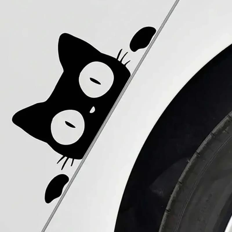 Adesivo per auto simpatico gatto per tappo serbatoio carburante specchietto retrovisore lunotto posteriore vetro protezione solare impermeabile adesivo animale cartone animato