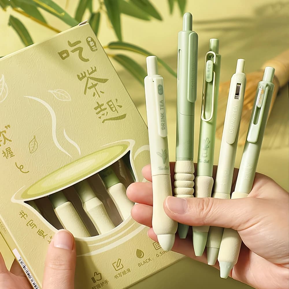 Set di 5 penne gel Cloud Touch con impugnatura morbida, punta a sfera da 0,5 mm, inchiostro nero per scrivere, ufficio, scuola, F7531