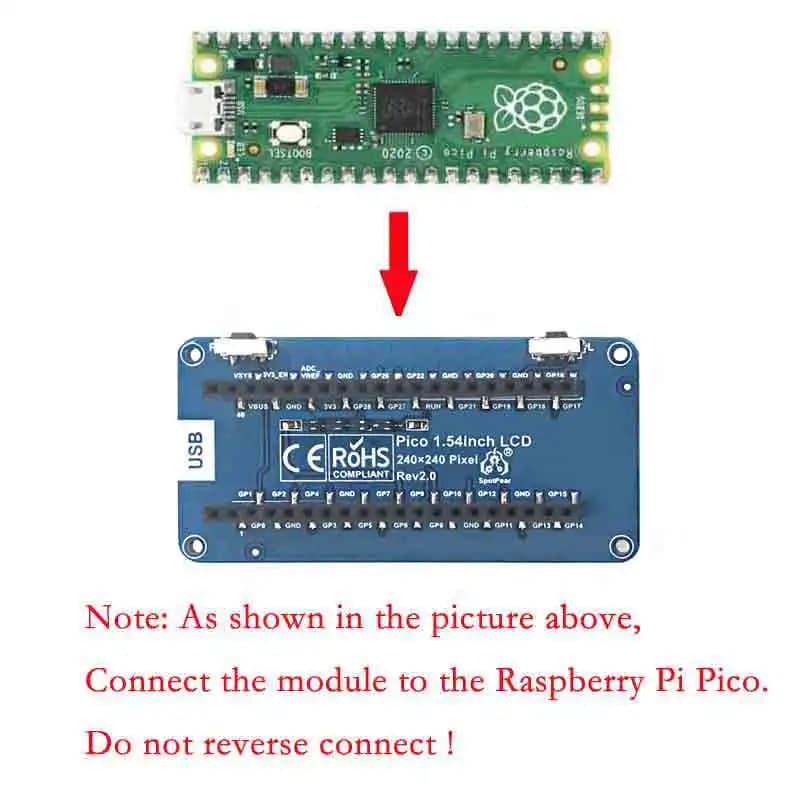 Display LCD da 1,54 pollici IPS Schermo da 1,54 pollici 240×240 per layout gamepad Raspberry Pi Pico Keys