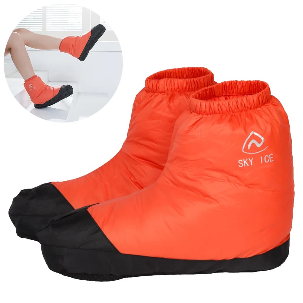 Soft Slippers Boots Ultralight Winter Down Booties Windproof Waterproof for Winter Outdoor Camping Hiking