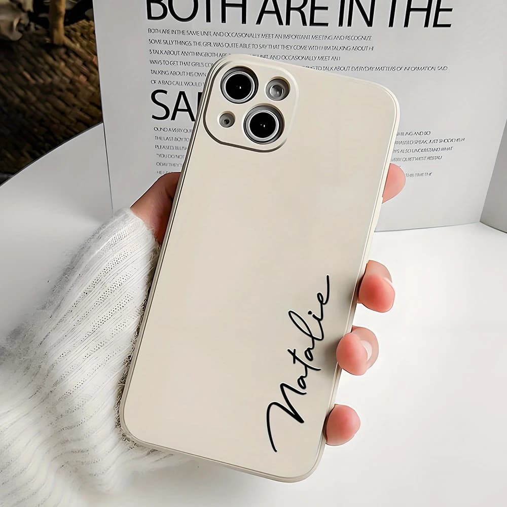 Customized Text Case For iPhone 17 Air 7 8 Plus 12 13 16 15 14 11 Pro Max 12Mini 16E SE 2020 2022 X XS XR Print Your Signature