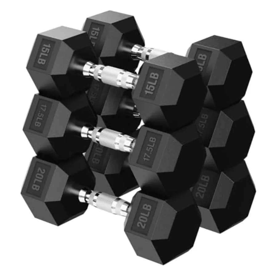 Set di manubri esagonali da 45-480 libbre, rivestiti in gomma, per esercizi fitness, per palestra domestica, pesi per allenamento della forza, colore nero D