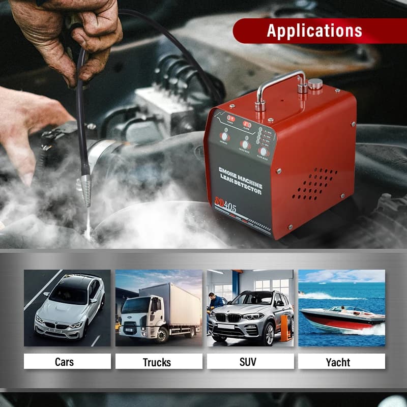 Yibo SD405 Generatore di fumo portatile Rilevatore di perdite automobilistico per sistema EVAP Linee di carburante e tubi a vuoto Strumento diagnostico