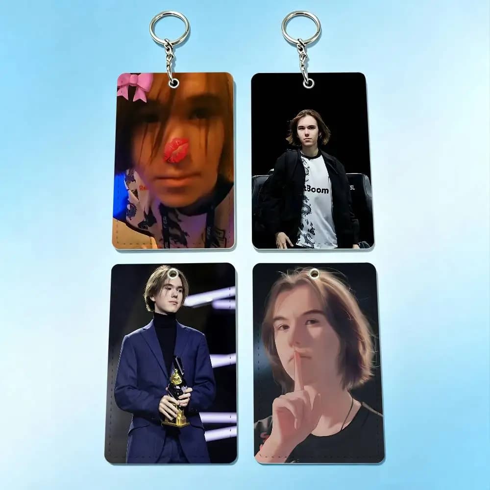 Portacarte in Pelle con Portachiavi e Anello Portachiavi per Carte di Gioco CS GO, Porta Badge e Porta ID